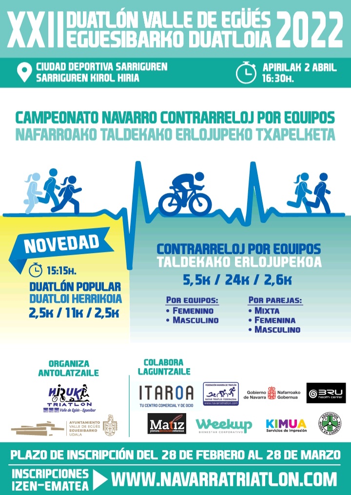 Abiertas inscripciones XXII Duatl&oacute;n Valle de Eg&uuml;&eacute;s